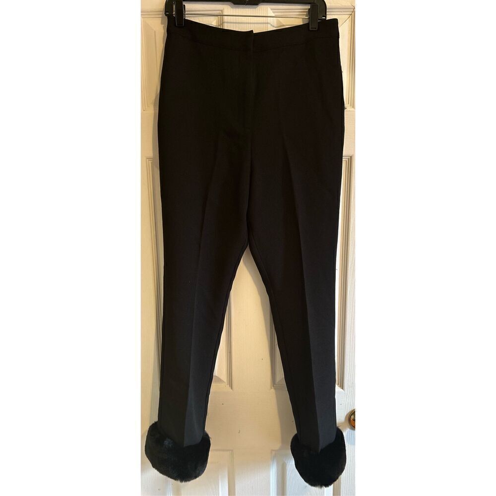 Danielle Bernstein Faux Fur Hem Pants Size 8